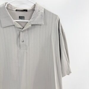 Nike Tiger Woods Collection Fit Dry Polo Shirt Golf Striped‎ Gray 2XL Tall 2XLT